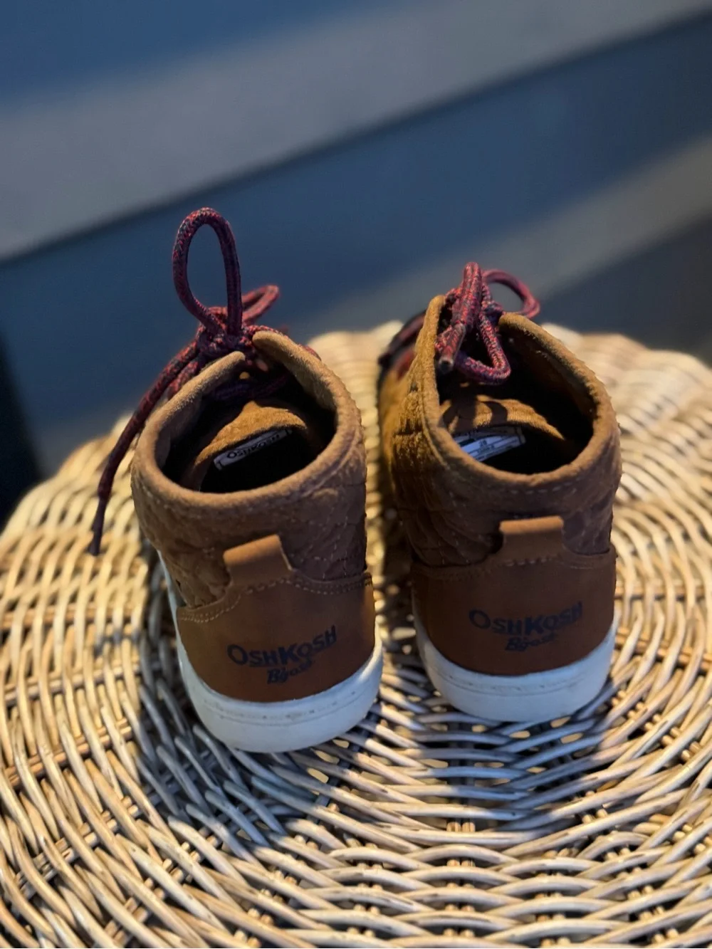 OshKosh B'gosh Kids Duck Boots Brown Black Lace Up Size 11